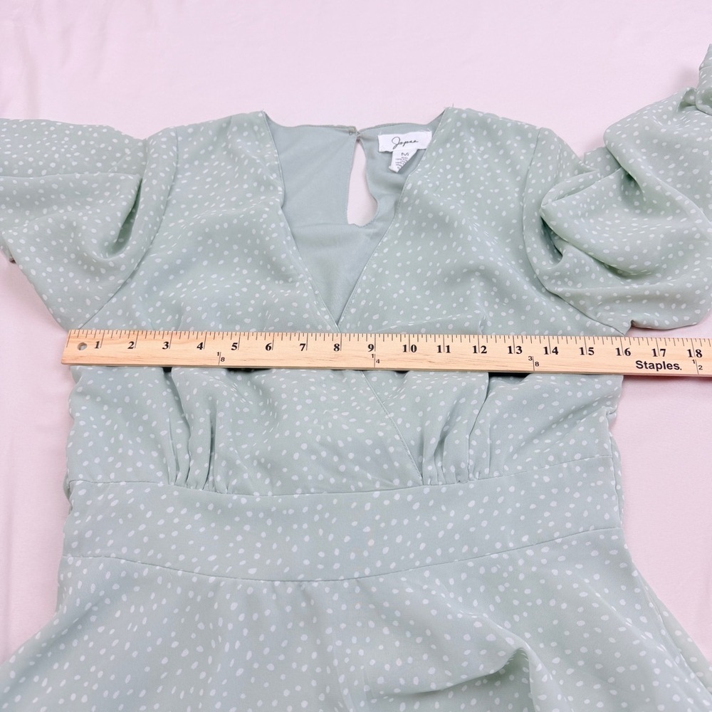 Japna Light Green Long Sleeve Dress - Picture 9 of 14